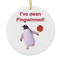 Pingwinned Penguin Ping Pong Christmas Ornament