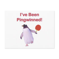 Pingwinned Penguin Ping Pong Post Card
