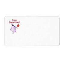 Pingwinner Penguin Ping Pong Personalized Shipping Labels