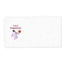 Pingwinner Penguin Ping Pong Personalized Shipping Labels