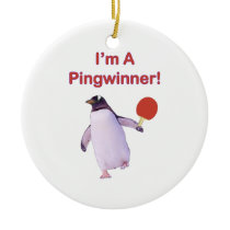 Pingwinner Penguin Ping Pong Ornament
