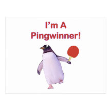 Pingwinner Penguin Ping Pong Post Cards