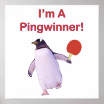 Pingwinner Penguin Ping Pong Posters