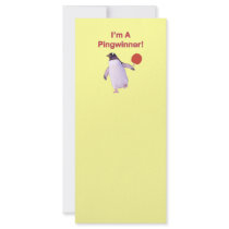 Pingwinner Penguin Ping Pong Personalized Rack Card