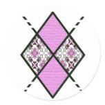 Pink-001 Argyle Pattern Sticker
