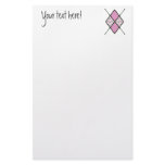 Pink - 02 Argyle Pattern Stationery Paper