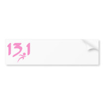 Pink 13.1 half-marathon bumper sticker