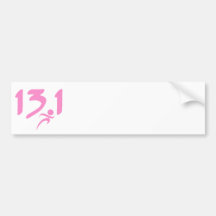 Pink 13.1 half-marathon bumper sticker