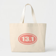 Pink 13.1 Half Marathon Oval Bags