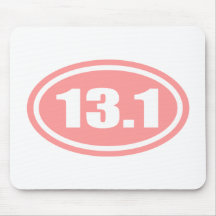 Pink 13.1 Half Marathon Oval Mouse Pad