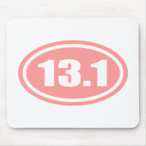 Pink 13.1 Half Marathon Oval Mouse Pad