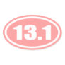 Pink 13.1 Half Marathon Oval Sticker