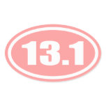 Pink 13.1 Half Marathon Oval Sticker
