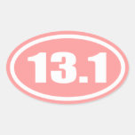 Pink 13.1 Half Marathon Oval Sticker