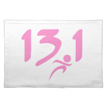 Pink 13.1 half-marathon placemats