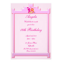 Pink 18th Party Invitation invitations