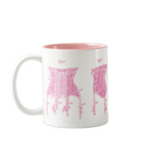 Pink 1908 Corset Illustration mugs