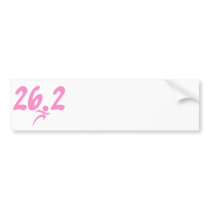 Pink 26.2 marathon bumper sticker