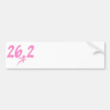 Pink 26.2 marathon bumper sticker