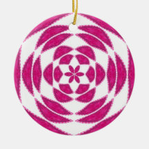 Pink 2 Designs in 1 Christmas Ornament