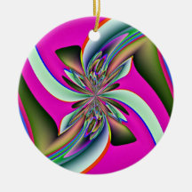 Pink 2 Designs in 1 Christmas Ornament