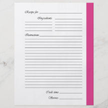 Pink 2-sided Recipe Pages Flyers