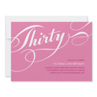 Pink 30th Birthday Invitations invitation