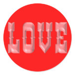 Pink 3D LOVE Stickers