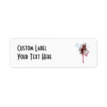 Pink 3D Pixie - Fairy Graphic 1 Custom Return Address Labels