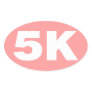 Pink 5 K Runner Oval Stickers