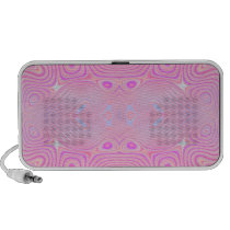 Pink Abstract Art Dual Heart Doodle speakers