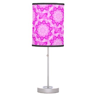 Pink abstract flower desk lamp
