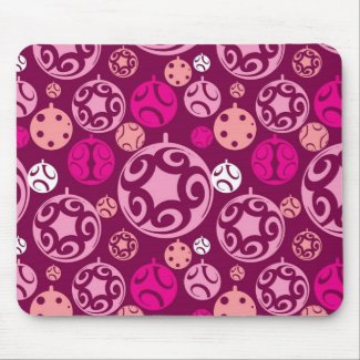 Pink Abstract Hoiiday Ornaments (2).jpg Mousepad