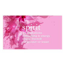 Pink Abstract Inspirational Spiritual Quote Business Card