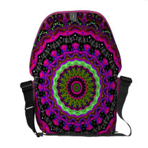 Pink Abstract Kaleidoscope Rickshaw Messenger Bag