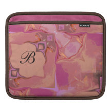 Pink Abstract Monogram Rickshaw iPad Sleeve