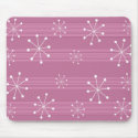 Pink Abstract Striped Snowflakes Holiday Mousepad by mariannegilliand Pink Abstract Striped Snowflakes Holiday Mousepad