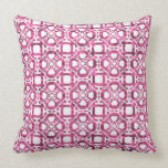 Pink Abstract Tile Pattern Throw Pillow