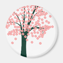 Pink Abstract Tree Refrigerator Magnet