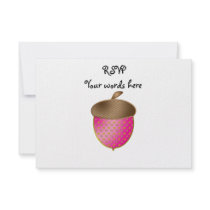 Pink acorn invitation