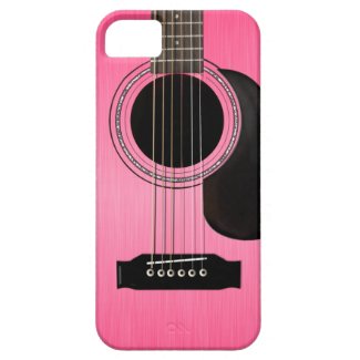 Pink Acoustic Guitar iPhone 5 Cases