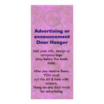 PINK Advertising DOOR HANGER promotion tags Rack Cards