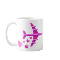 Pink Aeroplane Valentine mugs
