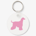 Pink Afghan Hound Dog keychains