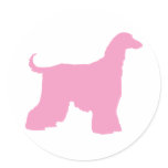 Pink Afghan Hound Dog Stickers