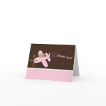 Pink Airplane Baby Shower Thank You Note Card