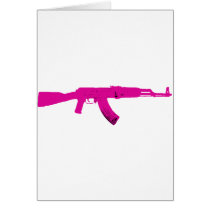 Pink AK-47 Greeting Cards