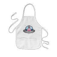 Pink Alien in Spaceship Kids Apron apron