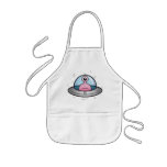 Pink Alien in Spaceship Kids Apron