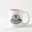 Pink Alien in Spaceship Mug mug